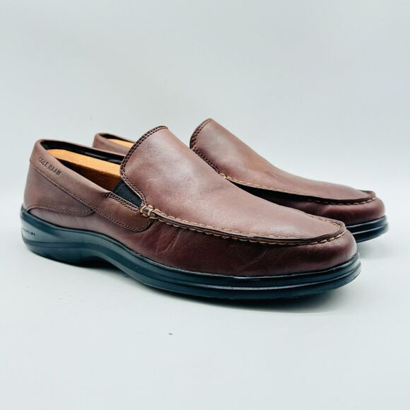 Cole Haan Shoes Mens 9 Brown Leather Loafers Moccasins VTG Casual Slip On - Picture 2 of 12